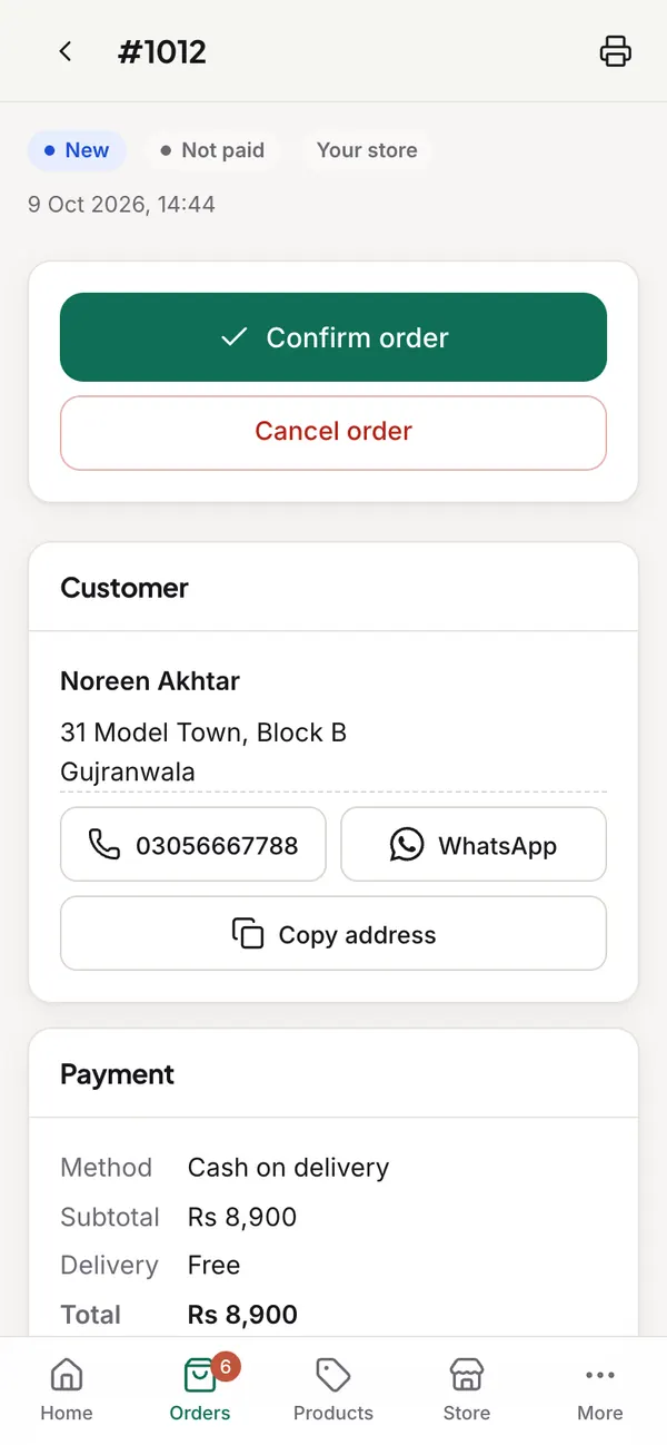 An order
